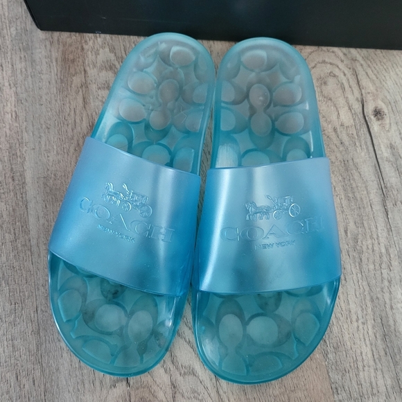 Coach Blue Slide Sandals - Picture 3 of 6
